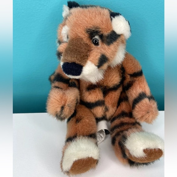 Rare Small Russ Tickles Tiger Cub Soft Toy Teddy Heartcraft Collection Vintage - Picture 10 of 10